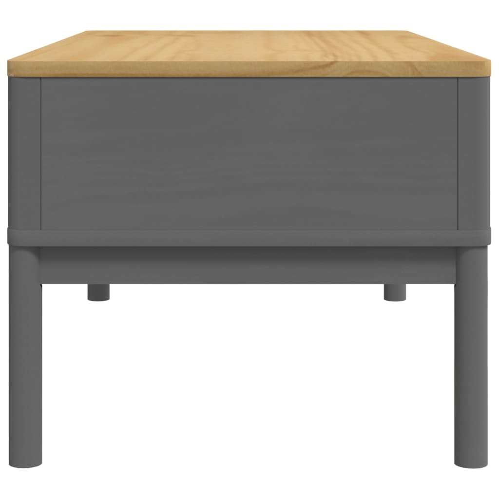 Table basse FLORO gris 99x55,5x45 cm bois massif de pin