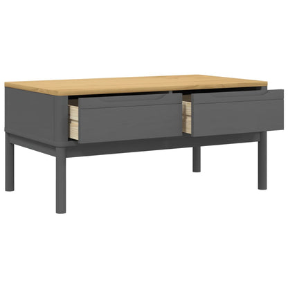 Table basse FLORO gris 99x55,5x45 cm bois massif de pin