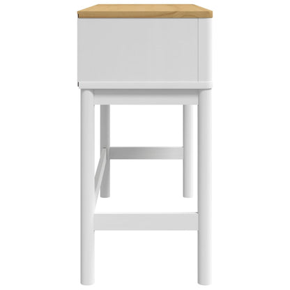 Table console FLORO blanc 89,5x36,5x73 cm bois de pin massif