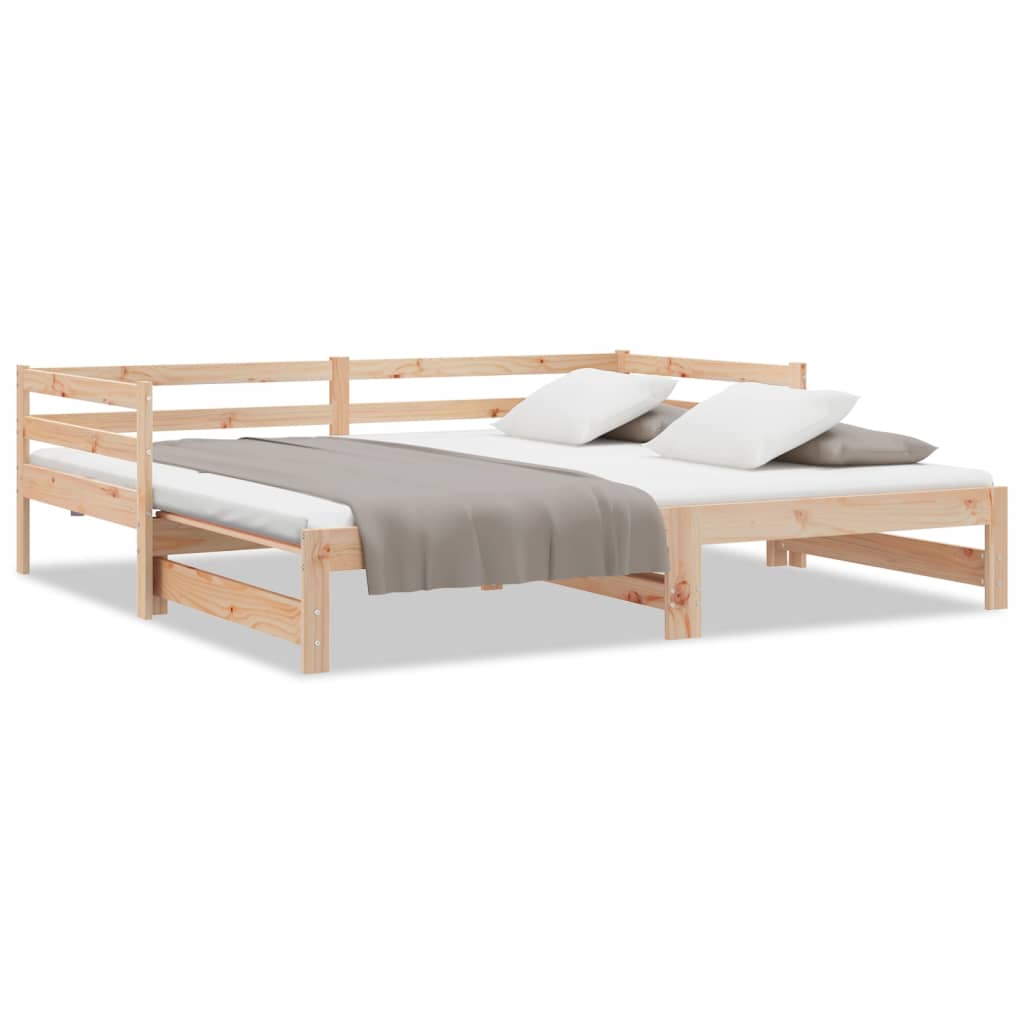 Lit de jour et lit gigogne sans matelas 90x200 cm bois massif