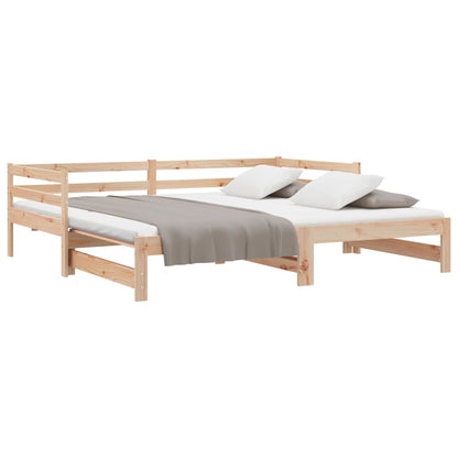 Lit de jour et lit gigogne sans matelas 90x200 cm bois massif