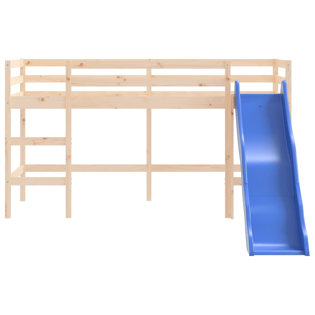 Lit mezzanine d'enfants sans matelas avec toboggan 80x200 cm