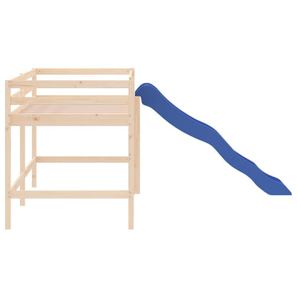 Lit mezzanine d'enfants sans matelas avec toboggan 80x200 cm