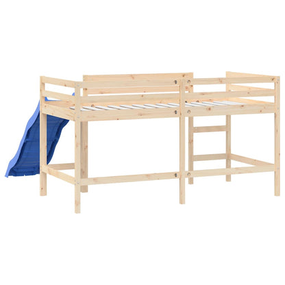 Lit mezzanine d'enfants sans matelas avec toboggan 80x200 cm