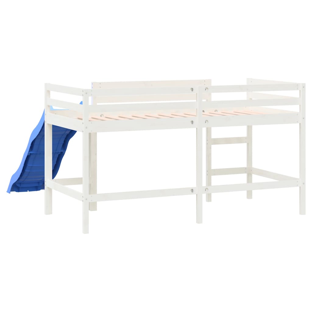 Lit mezzanine d'enfants sans matelas avec toboggan 80x200 cm