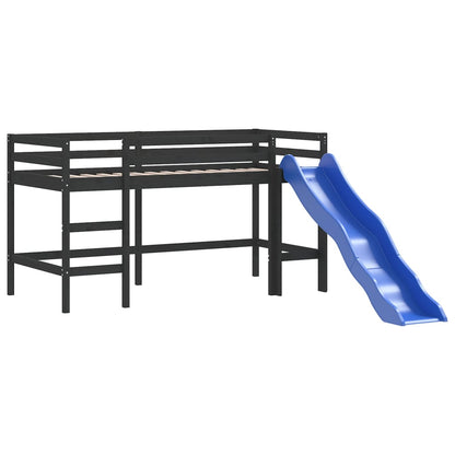 Lit mezzanine d'enfants sans matelas avec toboggan 80x200 cm