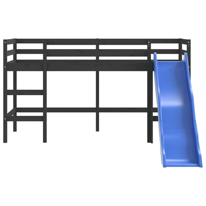 Lit mezzanine d'enfants sans matelas avec toboggan 80x200 cm