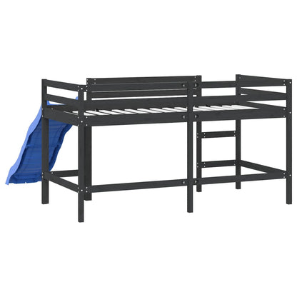 Lit mezzanine d'enfants sans matelas avec toboggan 80x200 cm