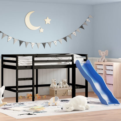 Lit mezzanine d'enfants sans matelas avec toboggan 80x200 cm