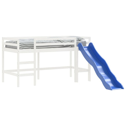 Lit mezzanine d'enfants sans matelas avec toboggan 90x200 cm