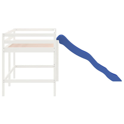 Lit mezzanine d'enfants sans matelas avec toboggan 90x200 cm