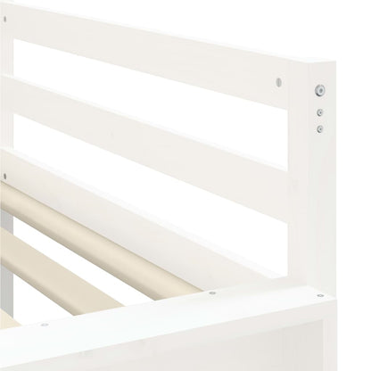 Lit mezzanine d'enfants sans matelas avec toboggan 90x200 cm