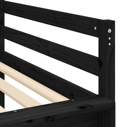 Lit mezzanine d'enfants sans matelas avec toboggan 90x200 cm