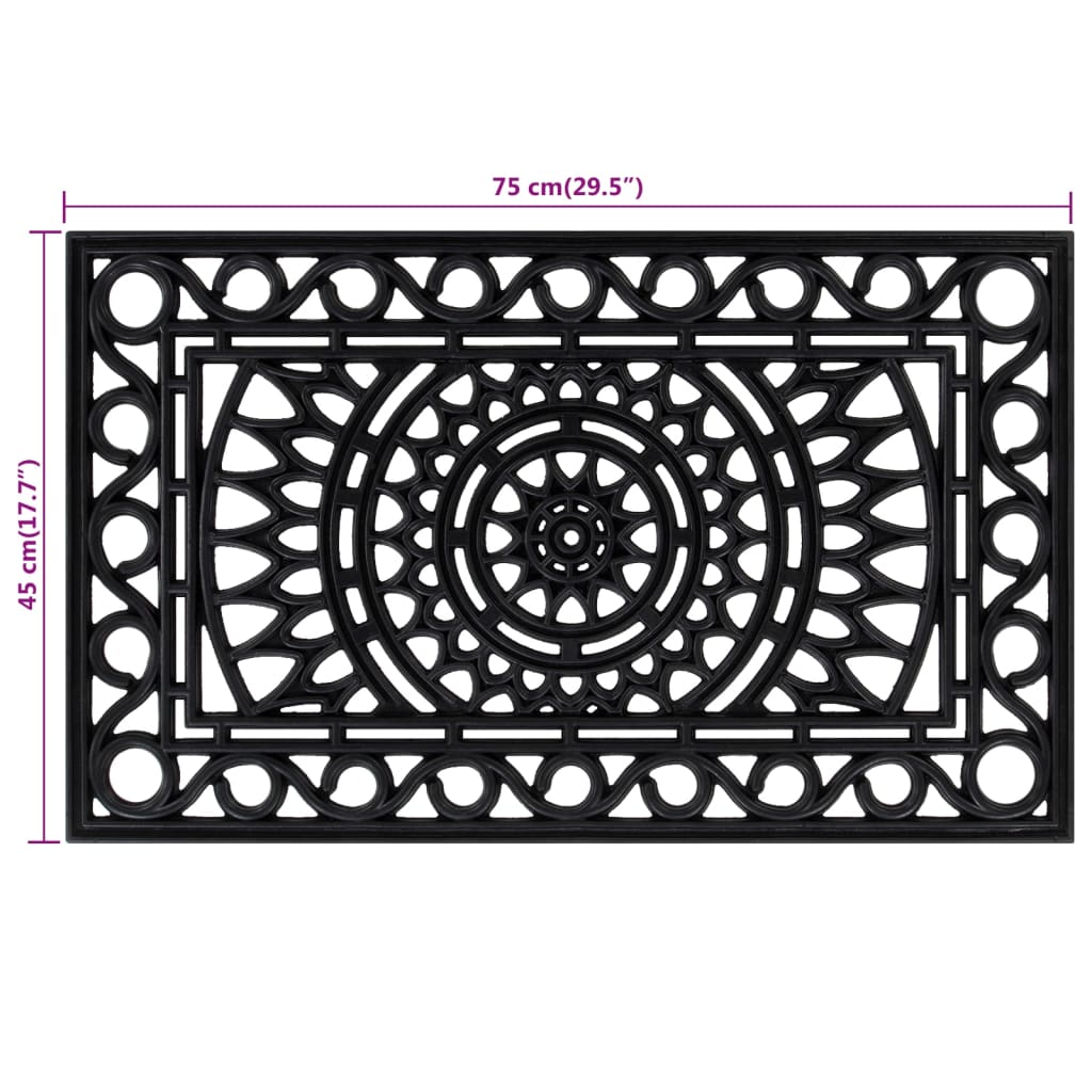 Paillasson rectangulaire 45x75 cm caoutchouc