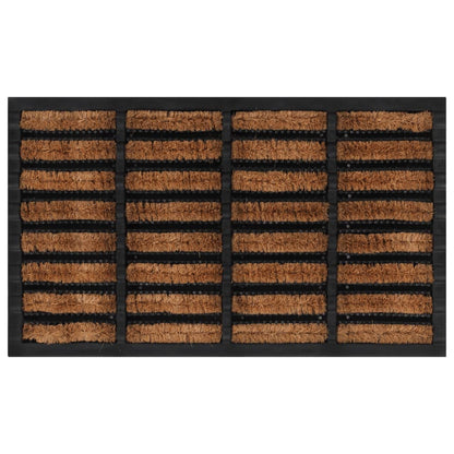 Paillasson rectangulaire 45x75 cm caoutchouc et fibre de coco