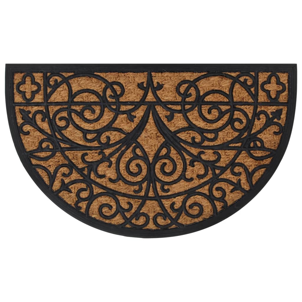 Tapis de porte demi-rond 45x75 cm caoutchouc et fibre de coco