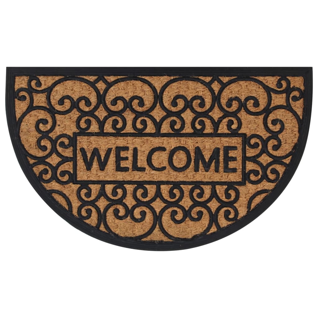 Tapis de porte demi-rond 45x75 cm caoutchouc et fibre de coco