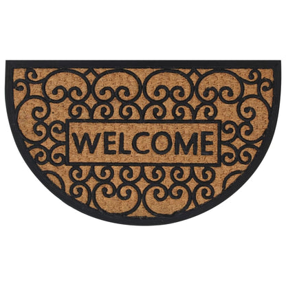 Tapis de porte demi-rond 45x75 cm caoutchouc et fibre de coco