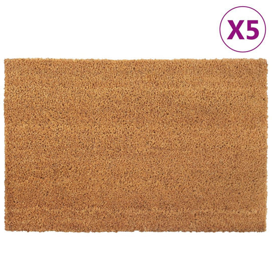 Tapis de porte 5 pcs naturel 40x60 cm fibre de coco touffeté