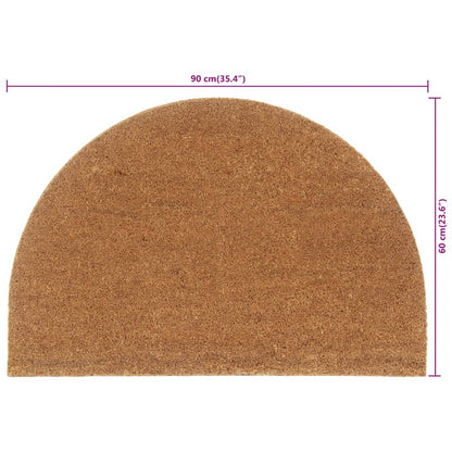 Tapis de porte naturel demi-rond 60x90cm fibre de coco touffeté