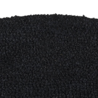 Tapis de porte noir demi-rond 40x60 cm fibre de coco touffeté