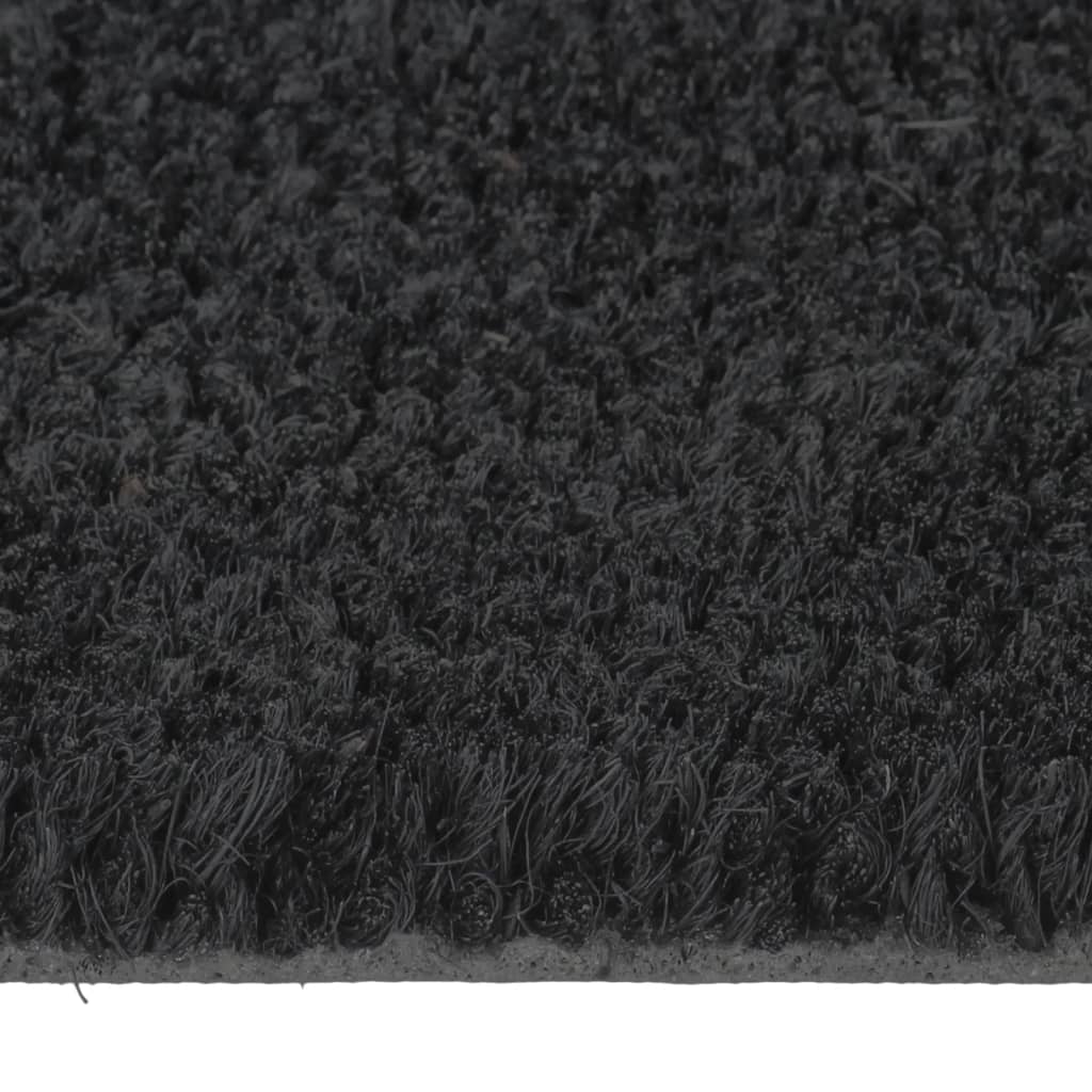 Tapis de porte noir demi-rond 40x60 cm fibre de coco touffeté