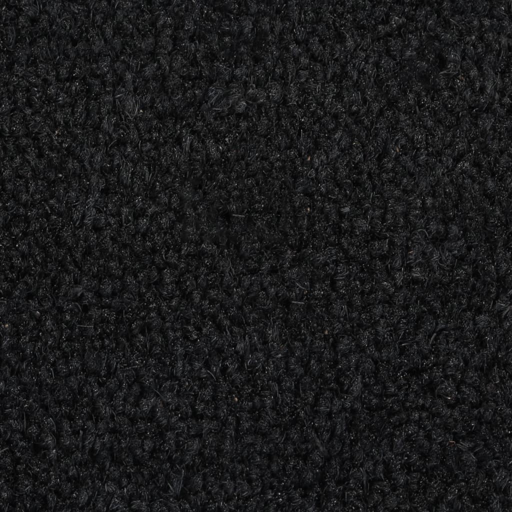 Tapis de porte noir demi-rond 40x60 cm fibre de coco touffeté