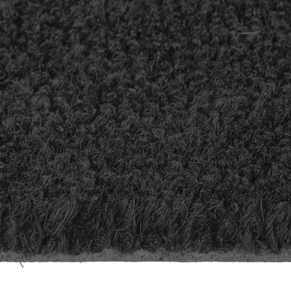 Tapis de porte noir demi-rond 50x80 cm fibre de coco touffeté