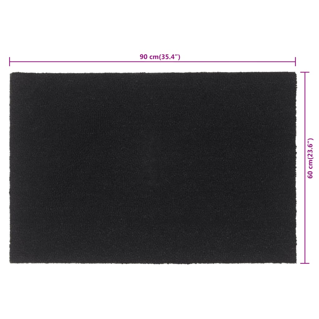 Tapis de porte noir 60x90 cm fibre de coco touffeté