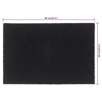 Tapis de porte noir 60x90 cm fibre de coco touffeté