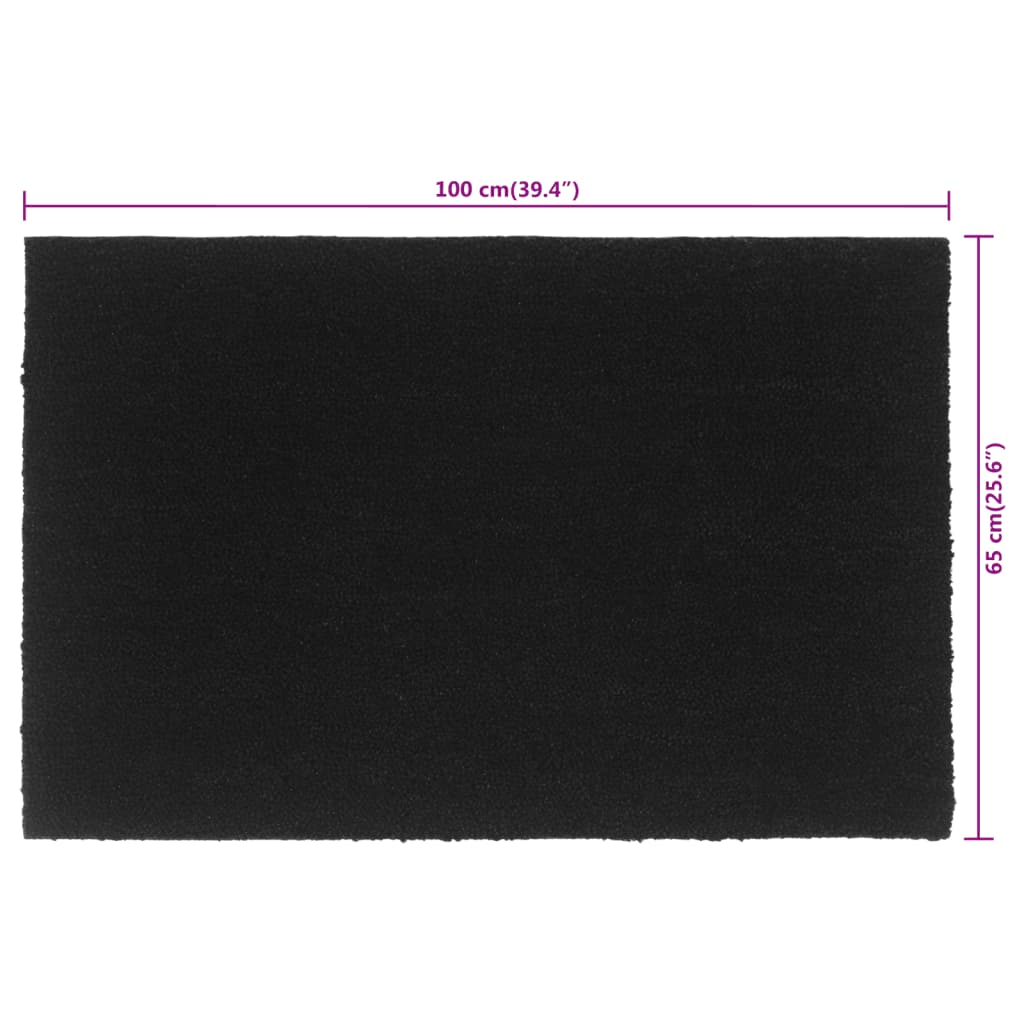 Tapis de porte noir 65x100 cm fibre de coco touffeté