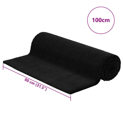 Tapis de porte noir 80x100 cm fibre de coco touffeté