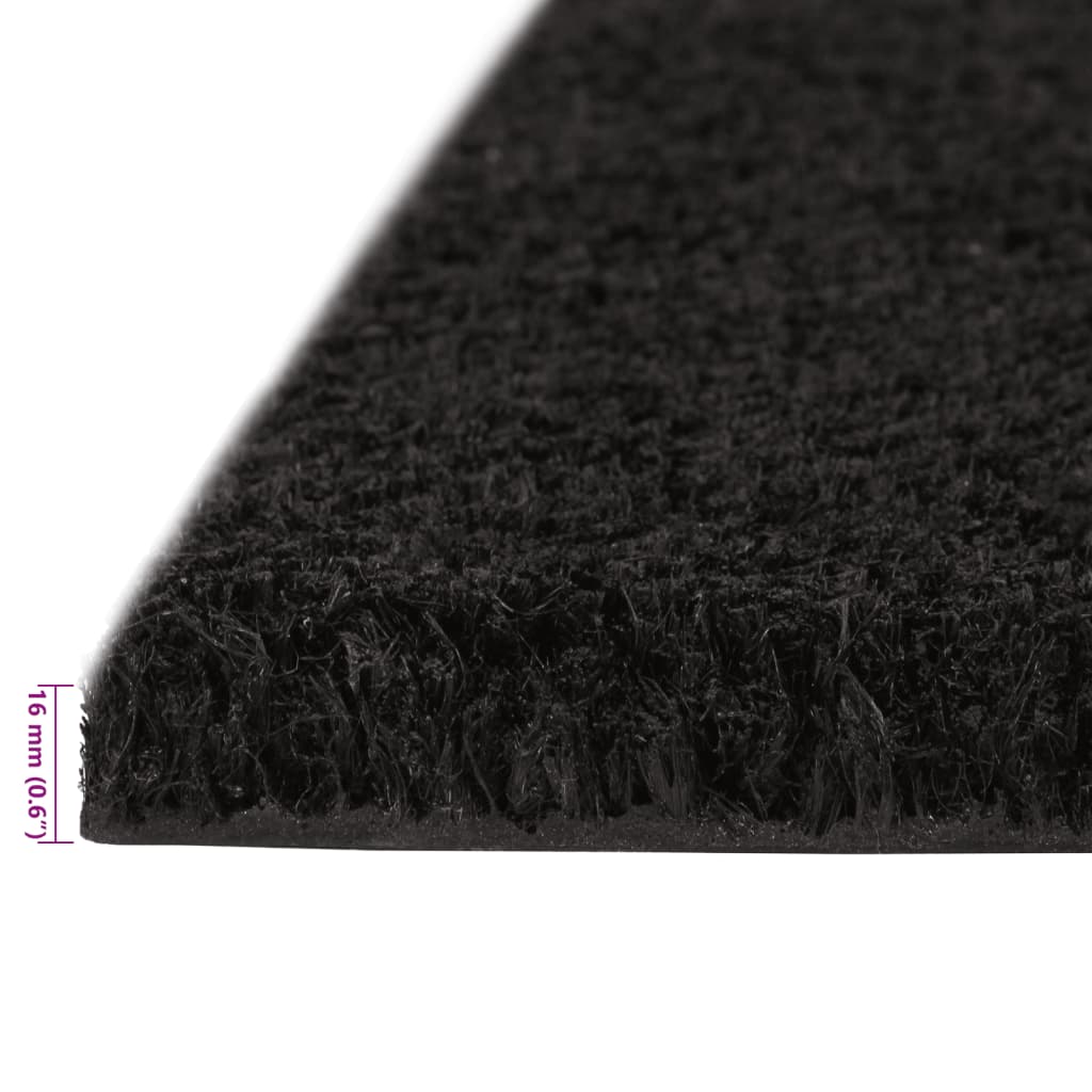 Tapis de porte noir 80x100 cm fibre de coco touffeté