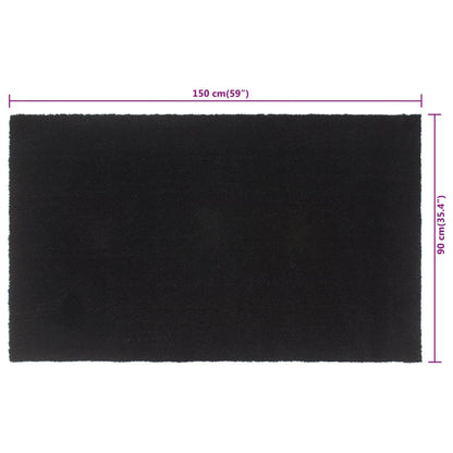 Tapis de porte noir 90x150 cm fibre de coco touffeté