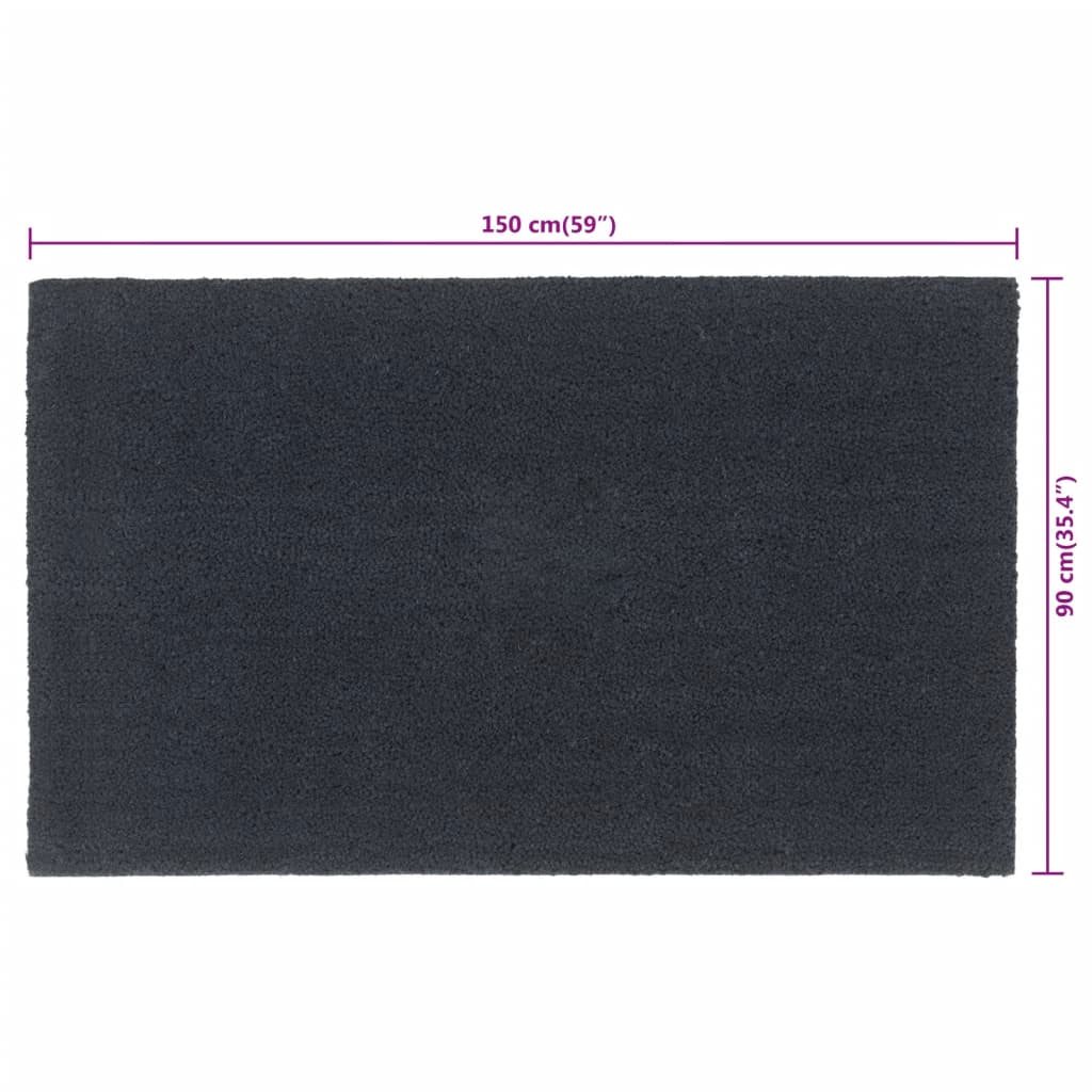 Tapis de porte gris foncé 90x150 cm fibre de coco touffeté