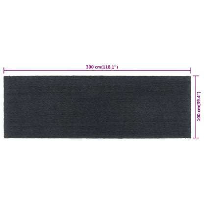 Tapis de porte gris foncé 100x300 cm fibre de coco touffeté