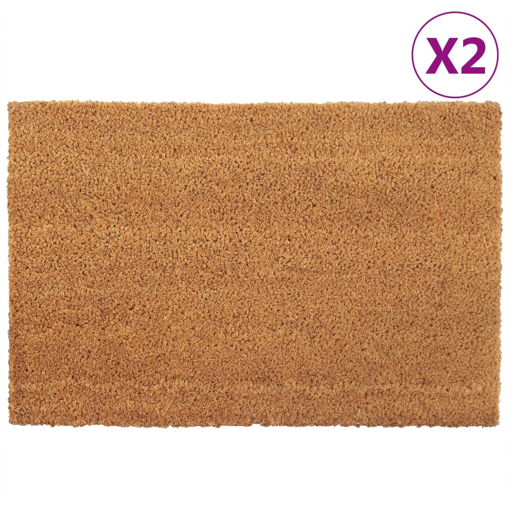 Tapis de porte 2 pcs naturel 40x60 cm fibre de coco touffeté