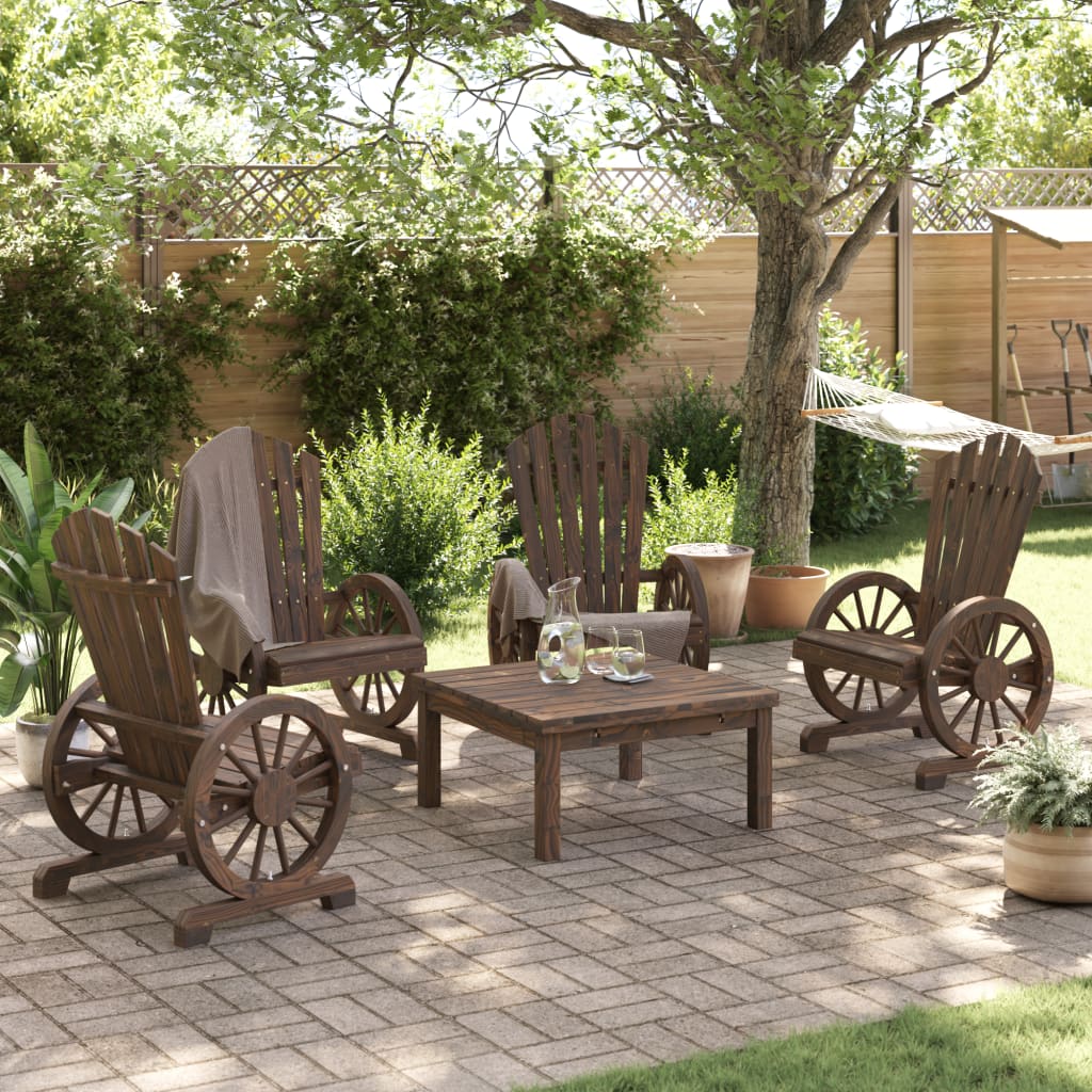 Chaises de jardin Adirondack lot de 4 bois de sapin massif