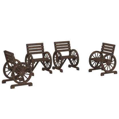 Chaises de jardin lot de 4 Bois de sapin massif