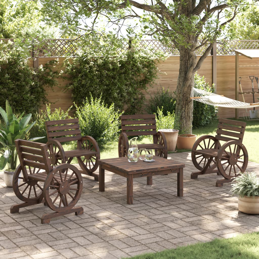 Chaises de jardin lot de 4 Bois de sapin massif