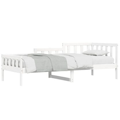 Lit de jour sans matelas blanc 80x200 cm bois de pin massif