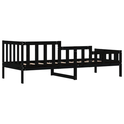 Lit de jour sans matelas noir 80x200 cm bois de pin massif