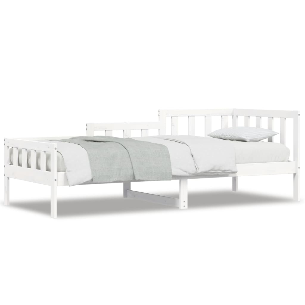 Lit de jour sans matelas blanc 90x200 cm bois de pin massif