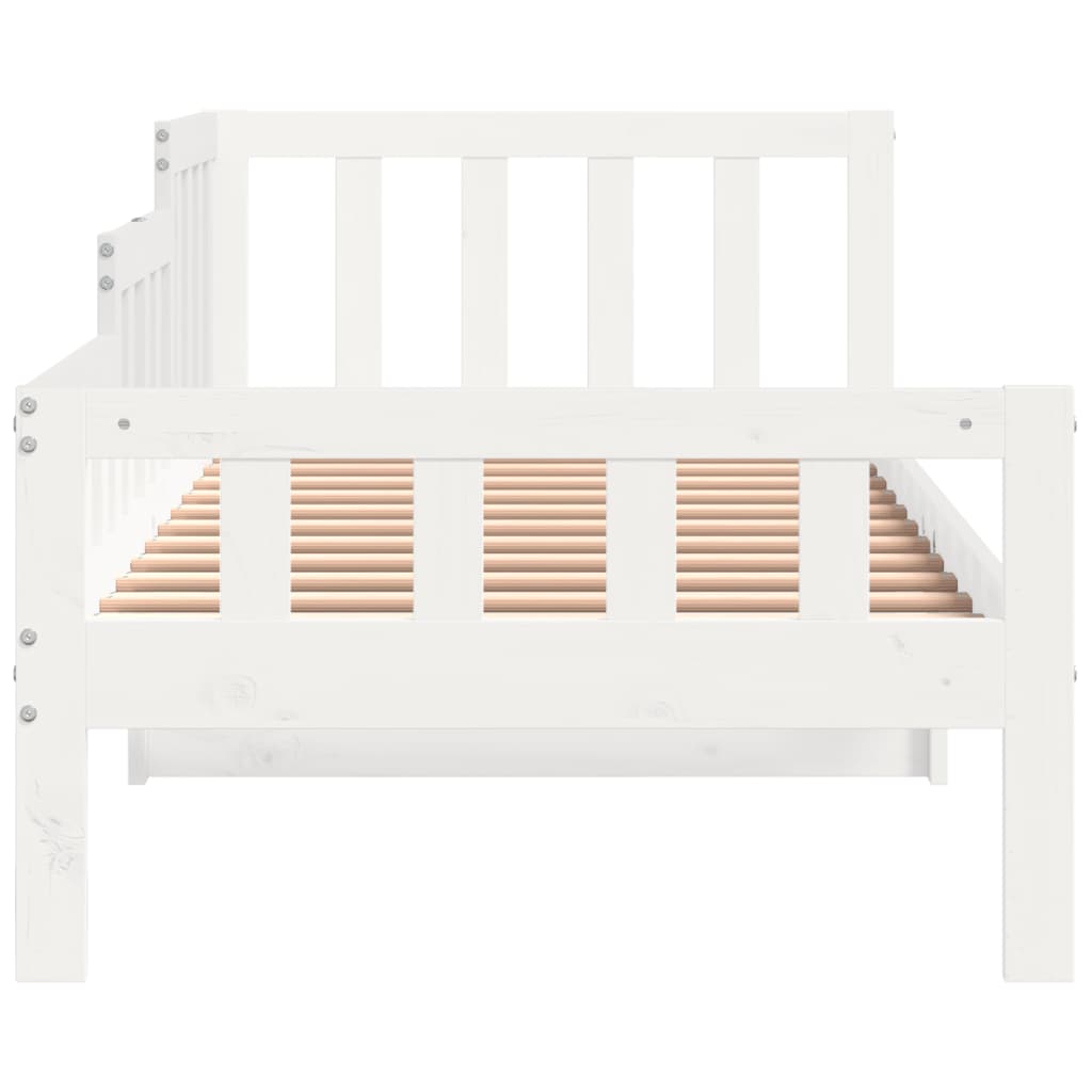 Lit de jour sans matelas blanc 90x200 cm bois de pin massif