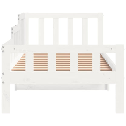 Lit de jour sans matelas blanc 90x200 cm bois de pin massif