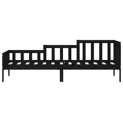 Lit de jour sans matelas noir 90x190 cm bois de pin massif