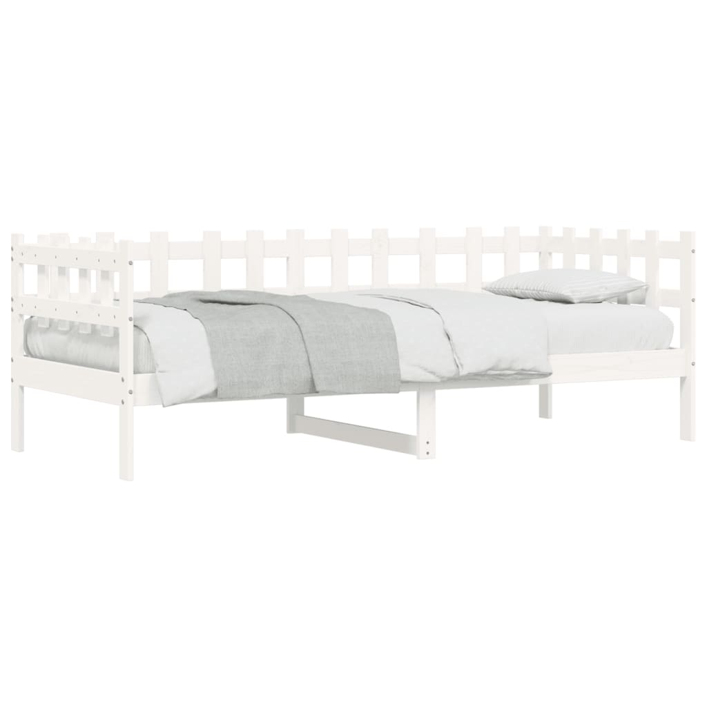 Lit de jour sans matelas blanc 80x200 cm bois de pin massif