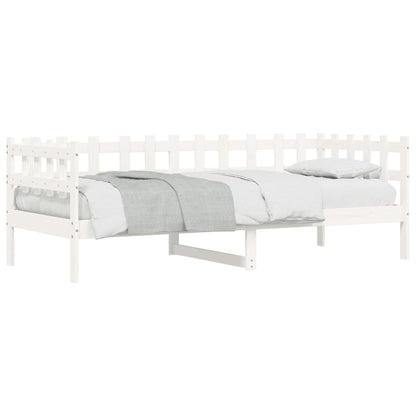 Lit de jour sans matelas blanc 80x200 cm bois de pin massif