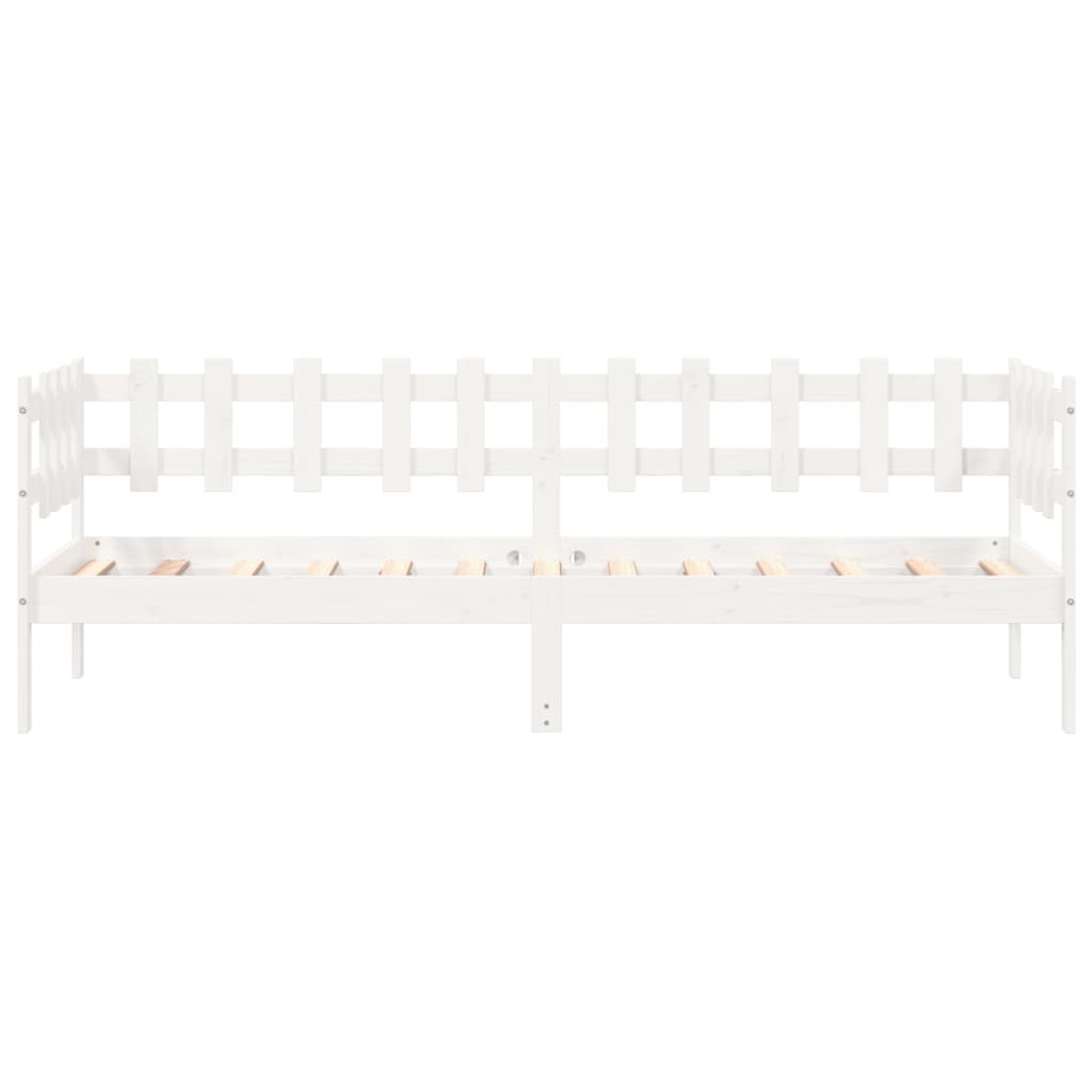 Lit de jour sans matelas blanc 80x200 cm bois de pin massif