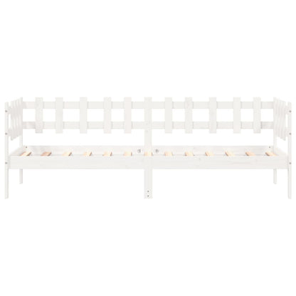 Lit de jour sans matelas blanc 80x200 cm bois de pin massif